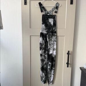 No Boundaries Black and Gray Tie-Dye Jumpsuit